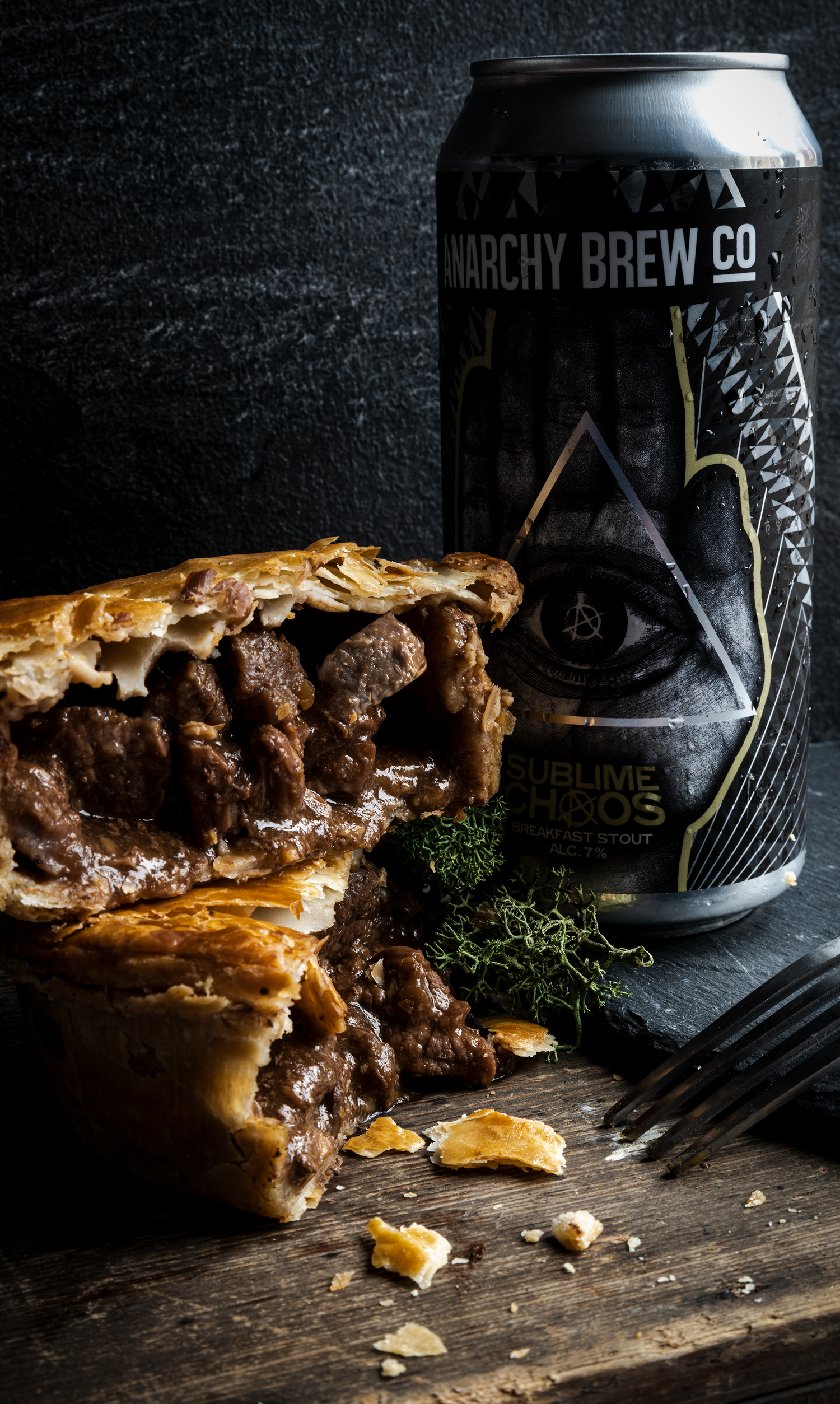anarchy beer and a stout pie from r.martin butcher in morpeth