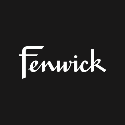White 'Fenwick' logo on a black background