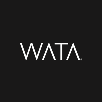 WATA logo on a black background
